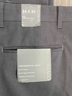 NWT Covington Men’s Pants Dark greay Size 34x30